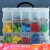 Green reed plastic storage box transparent small lattice LEGO toy parts electronic components sorting box jewelry box desktop oddments box can be divided into three layers extra large