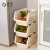 Jiabai fruit and vegetable basket vegetable shelf clothes storage basket snack toy storage basket three plastic storage baskets kitchen storage shelf multilayer stackable storage basket rice white