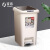 Jiabai Shuangyi fashion double cover buffer garbage can hand press the flip toilet can household bedroom kitchen toilet Hotel multi function garbage can 10L Beige