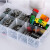 Green reed plastic storage box transparent small lattice LEGO toy parts electronic components sorting box jewelry box desktop oddments box can be divided into three layers extra large