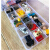 Green reed plastic storage box transparent small lattice LEGO toy parts electronic components sorting box jewelry box desktop oddments box can be divided into 4 sets at will