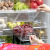 Chrysanthemum leaf Japanese flip refrigerator storage box, drawer type stackable, refrigerated and frozen storage food, fresh boxl, 1 Pack