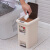 Jiabai Shuangyi fashion double cover buffer garbage can hand press the flip toilet can household bedroom kitchen toilet Hotel multi function garbage can 10L Beige