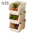 Jiabai fruit and vegetable basket vegetable shelf clothes storage basket snack toy storage basket three plastic storage baskets kitchen storage shelf multilayer stackable storage basket rice white