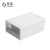 Jiabai clothes storage box single layer stackable plastic storage boxdrawer type storage cabinet transparent wardrobe storage box clothes sorting box Beige medium 13L