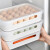 Bright egg storage box plastic fridator special for domestic kitchen fresh box egg crate stackable duck egg shockproof tray drawer type food storage box one piece 24 lattice egg crate white