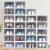 Vilscijon shoes box [6 pack] transparent shoe box storage box stackable eco friendly plastic shoe cabinet shoe rack storage box men's large