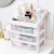 Houya haoya makeupstorage box transparent drawer storage cabinet dresser desktop makeup box skin care products shelf 1 piece, color random