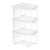 Jekoplastic desktop small transparent storage box2.5l 3 pcs baby household makeupchildren toys LEGO storage box Snack packing box medicine box storage box swb-506