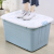 Visitor FK storage box 80L large quilt clothes storage box dormitory artifact floor stand toy box plastic storage box belt wheel covered sorting box blue