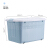 Visitor FK storage box 80L large quilt clothes storage box dormitory artifact floor stand toy box plastic storage box belt wheel covered sorting box blue