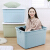 Visitor FK storage box 80L large quilt clothes storage box dormitory artifact floor stand toy box plastic storage box belt wheel covered sorting box blue