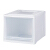 [3 free 1] iris stackable plastic drawer storage box transparent underwear storage box simple Alice storage cabinet Baina box 46L transparent / white bc-450d