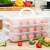 Biz three layer stackable egg storage box refrigerator fresh box rectangular frozen dumpling box chaos box quick frozen food with cover and handle tray zx-21