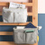 Storage hanging basket college students' dormitory bedside essential artifact hanging bag bedroom storage box rack making bedside frame storage bag simple fabric wall hanging type finishing bag basket gray cotton linen [bedside storage hanging bag]