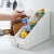 Japan frost mountain cupboard storage box kitchen multi function plastic storage box dish seasoning storage basket with wheel inclined type (length 35cm * width 11cm * height 26.5cm)