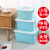 Storage boxlastictextra large clothes storage box toy snack sorting box with cover storage box clearance three piece set sky blue