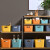 Bailu desktop storage box Snack storage basket household storage box dormitory kitchen finishing box Twilight orange large