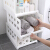 Jiabai Wardrobe Storage Basket drawer type clothes sorting rack layered partition storage rack foldable storage rack 3 white