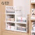 Jiabai Wardrobe Storage Basket drawer type clothes sorting rack layered partition storage rack foldable storage rack 3 white